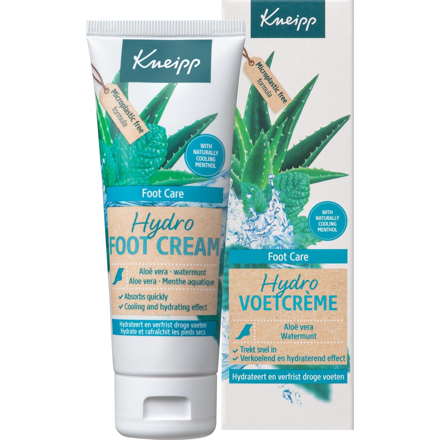 Kneipp Foot care hydro voetcreme aloe vera watermunt 75 Milliliter