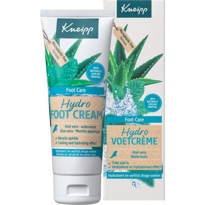 Kneipp Foot care hydro voetcreme aloe vera watermunt 75 Milliliter