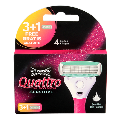 Wilkinson Quattro woman sensitive mesjes 3 + 1 4 Stuks