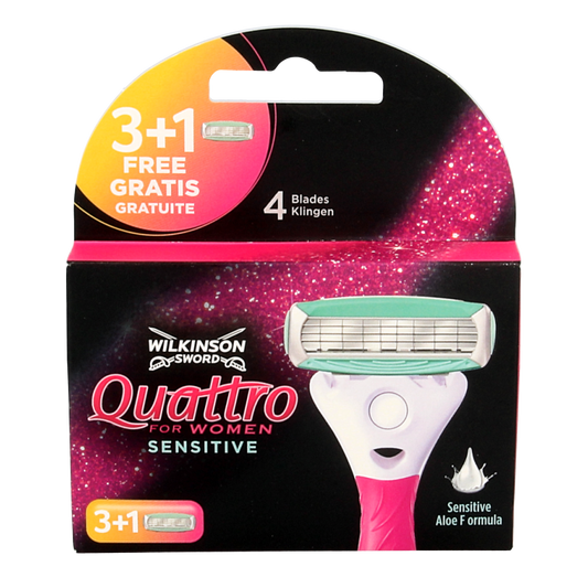 Wilkinson Quattro woman sensitive mesjes 3 + 1 4 Stuks