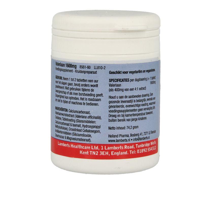 Lamberts Valeriaan 1600mg  60 Tabletten