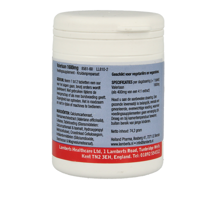 Lamberts Valeriaan 1600mg  60 Tabletten