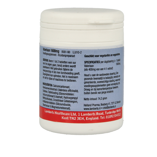 Lamberts Valeriaan 1600mg  60 Tabletten
