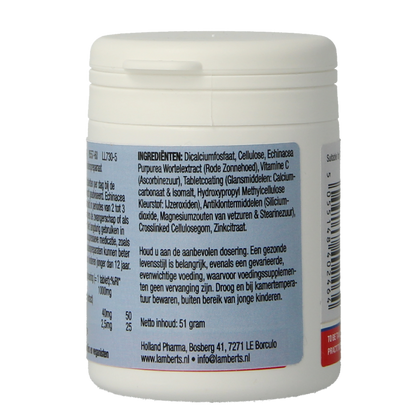 Lamberts Echinacea 1000mg met zink en vitamine C 60 Tabletten