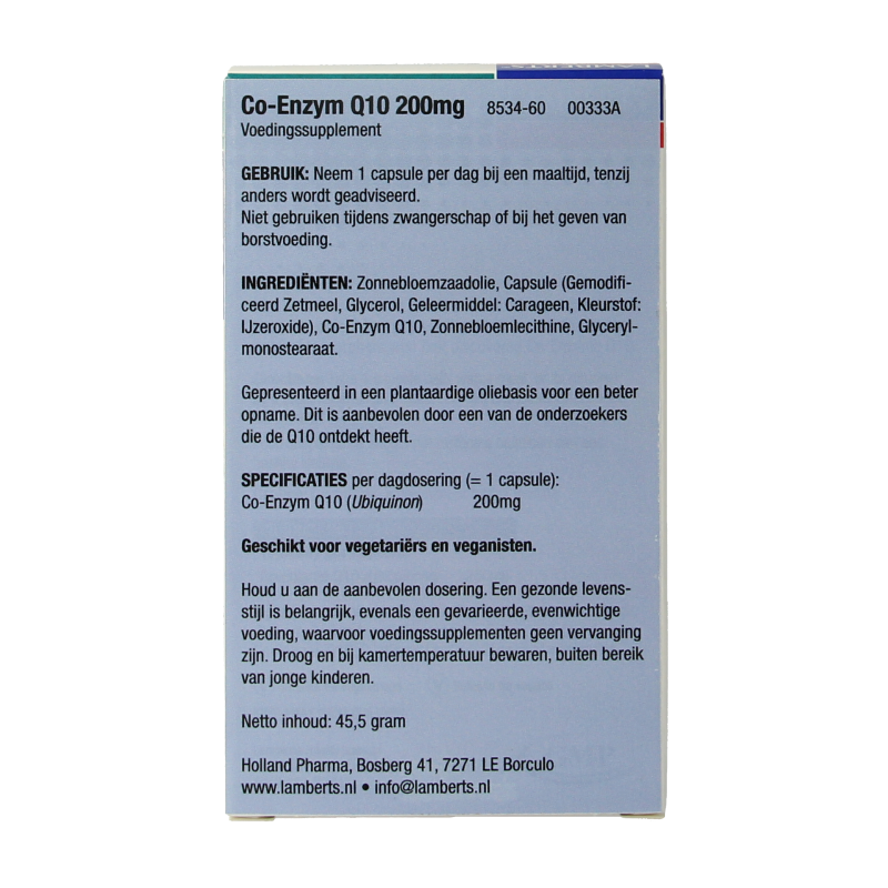 Lamberts Co enzym Q10 200mg 60 Vegetarische capsules