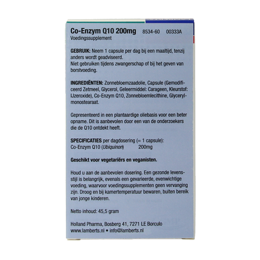Lamberts Co enzym Q10 200mg 60 Vegetarische capsules