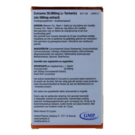 Lamberts Curcuma 20.000mg (turmeric) 60 Tabletten