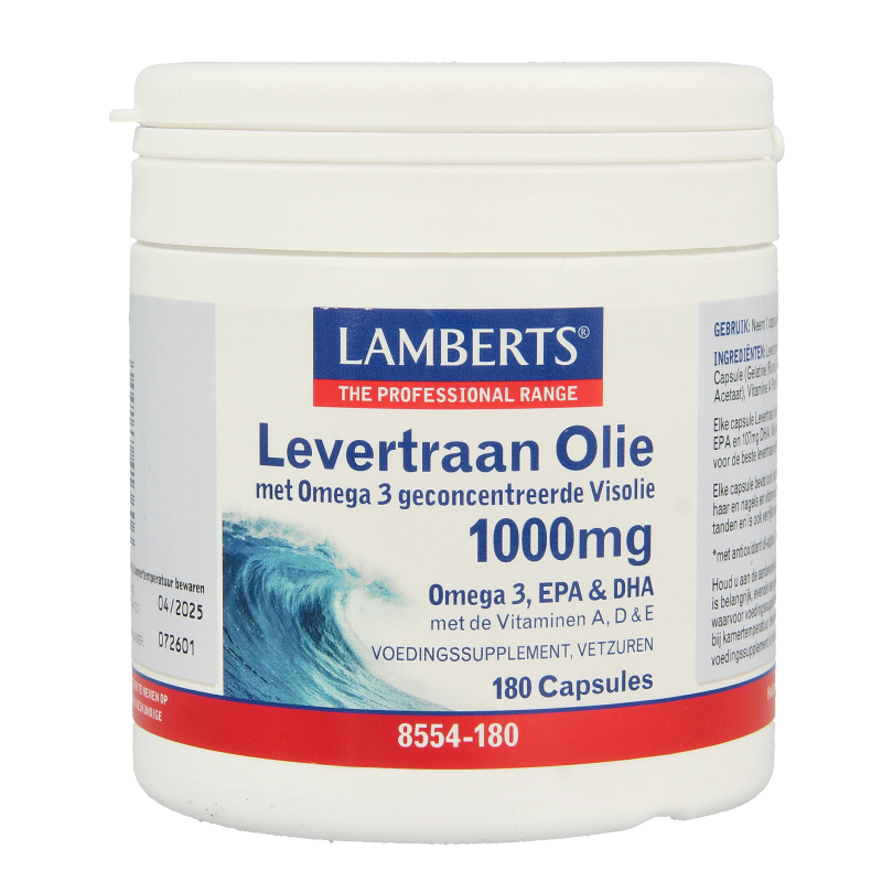 Lamberts Levertraanolie 1000mg 180 Capsules