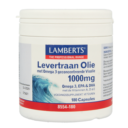Lamberts Levertraanolie 1000mg 180 Capsules