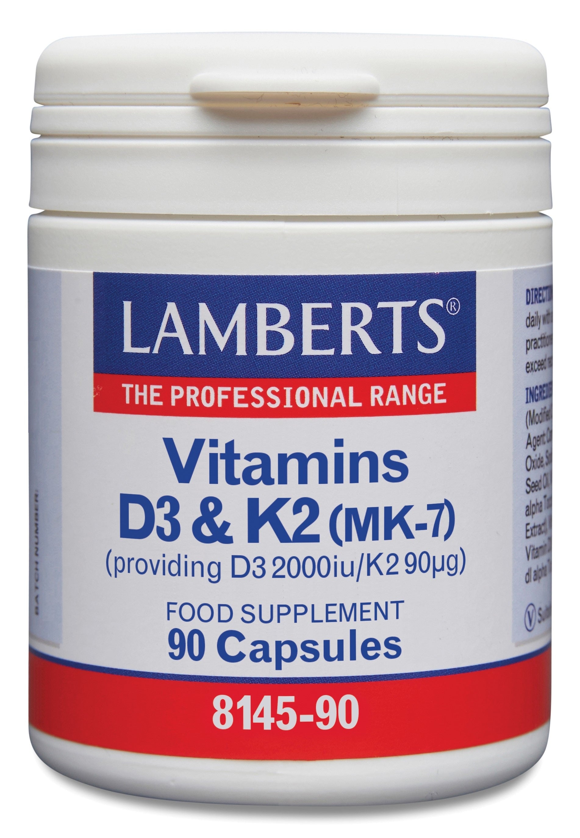 Lamberts Vitamine D3 2000IE en K2 90mcg 90 Capsules