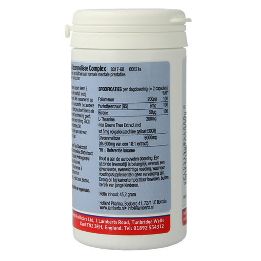 Lamberts L-Theanine & citroenmelisse complex 60 Capsules