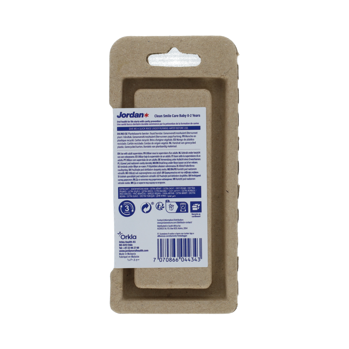 Jordan Tandenborstel Baby Clean Smile Care Extra Soft 1.00 Stuks
