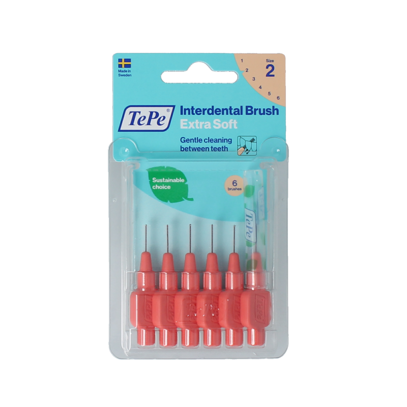 TePe Interdentale rager extra soft licht rood maat 2 6 Stuks