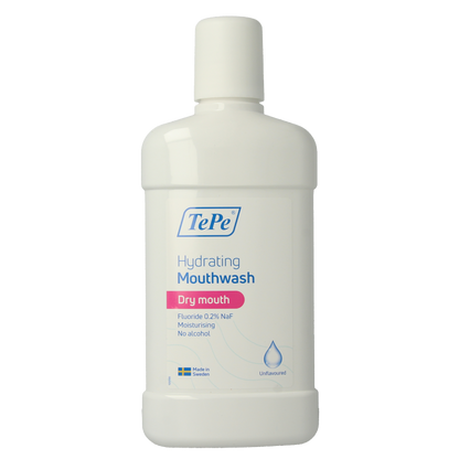 TePe Hydraterende mondspoeling droge mond unflavoured 500 Milliliter