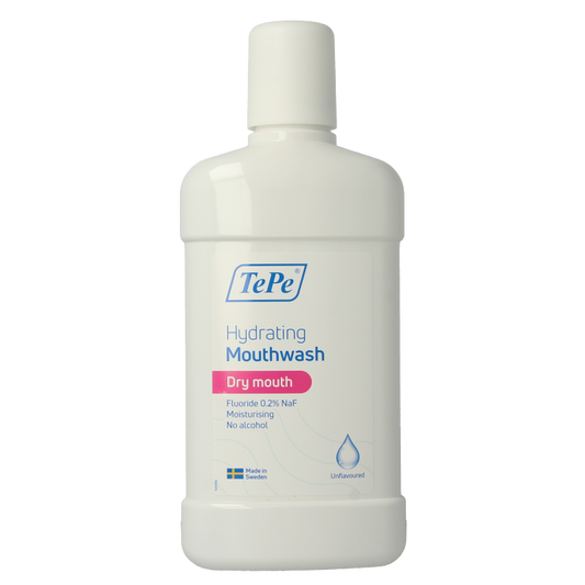TePe Hydraterende mondspoeling droge mond unflavoured 500 Milliliter