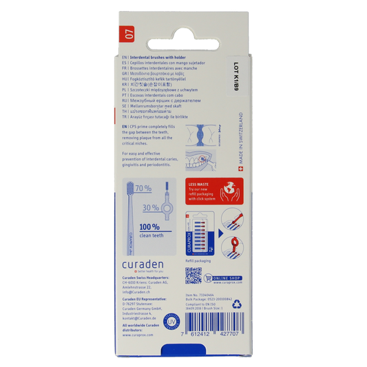 Curaprox Prime start rager 07 rood 2.5 mm 5 Stuks