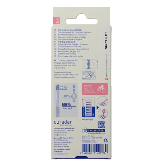 Curaprox Prime start rager 08 roze 3.2 mm 5 Stuks