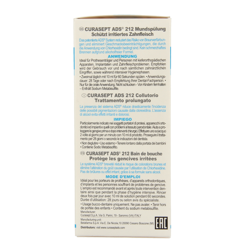 Curasept ADS mondspoelmiddel - 0,12% chloorhexidine 200 Milliliter