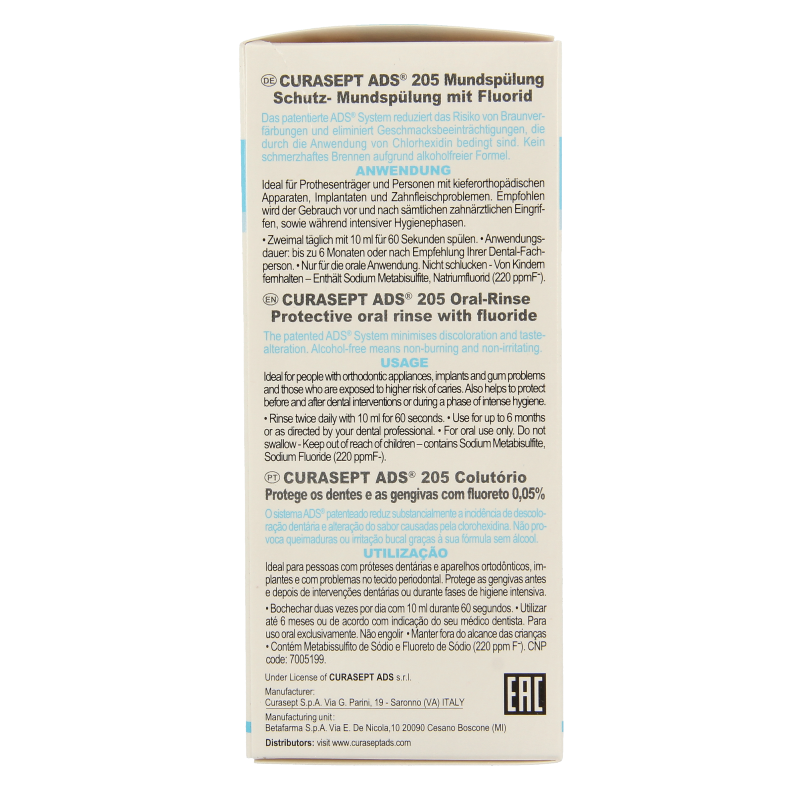 Curasept ADS Mondspoelmiddel - 0,05% chloorhexidine 200 Milliliter