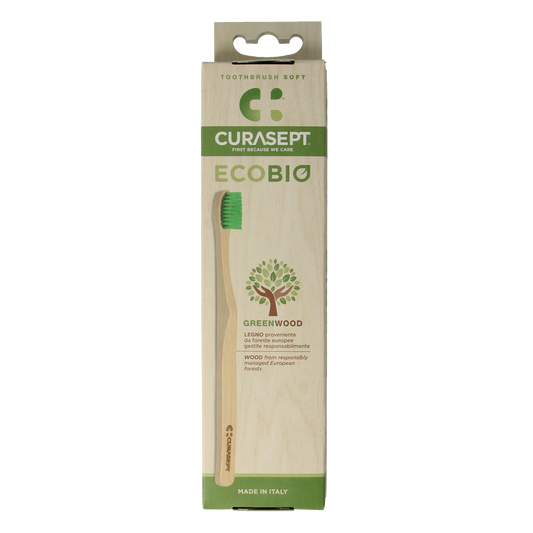 Curasept Tandenborstel wood soft 1.00 Stuks