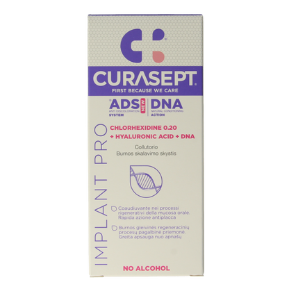 Curasept ADS DNA Implant Pro CHX 0,20% + HA mondspoelmiddel 200 Milliliter