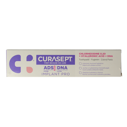 Curasept ADS DNA Implant Pro 720 CHX 0,20% + HA tandpasta 75 Milliliter