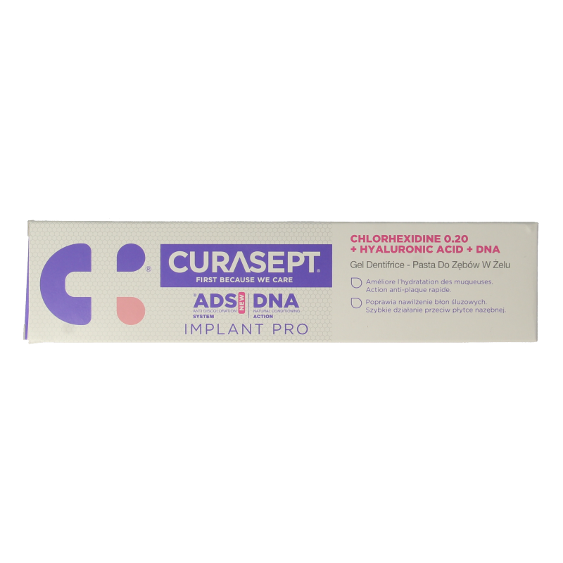 Curasept ADS DNA Implant Pro 720 CHX 0,20% + HA tandpasta 75 Milliliter