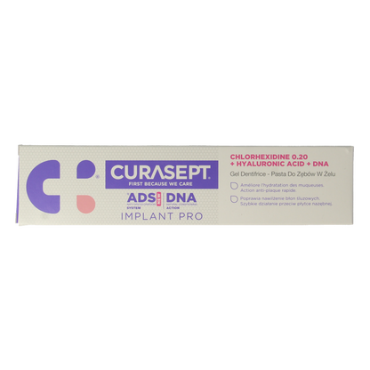 Curasept ADS DNA Implant Pro 720 CHX 0,20% + HA tandpasta 75 Milliliter