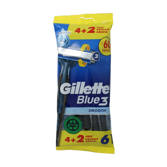 Gillette Blue 3 wegwerpmesjes 6 Stuks