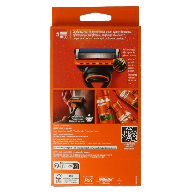 Gillette Fusion manual razor 2 Stuks