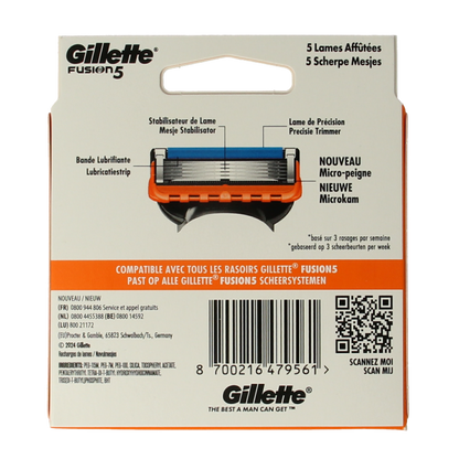 Gillette Fusion manual blades 8 Stuks