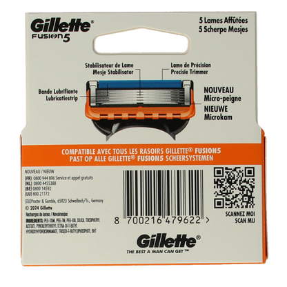 Gillette Fusion manual blades 4 Stuks