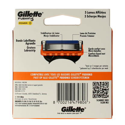 Gillette Fusion power blades 8 Stuks