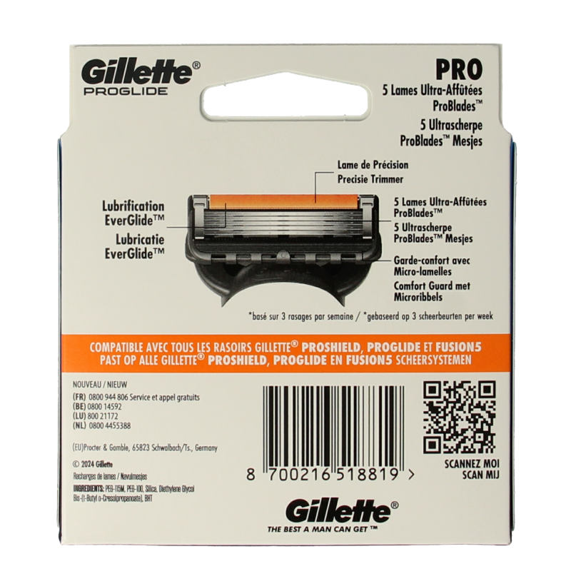 Gillette Proglide manual blades 8 Stuks