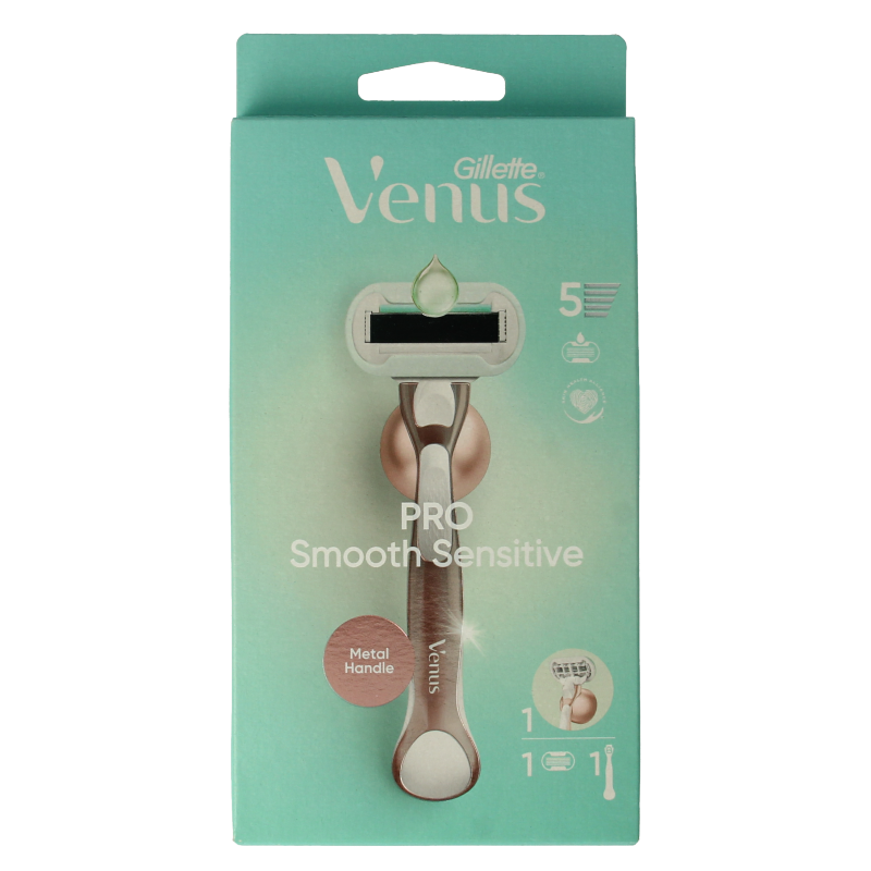 Gillette Venus deluxe smooth sensitive rosegold razor 1 Stuks