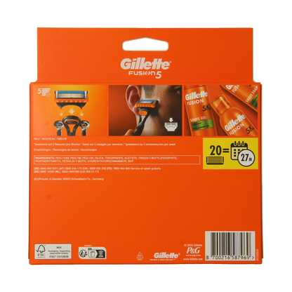 Gillette Fusion manual blades 20 Stuks