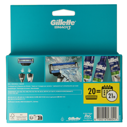 Gillette Mach3 blades 20 Stuks
