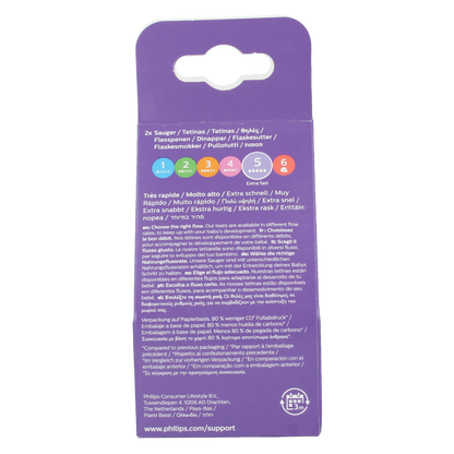 Avent Natural flesspeen 6M+ 2 Stuks