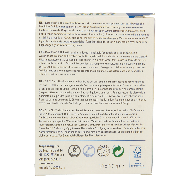 Care Plus ORS framboos 10 Stuks