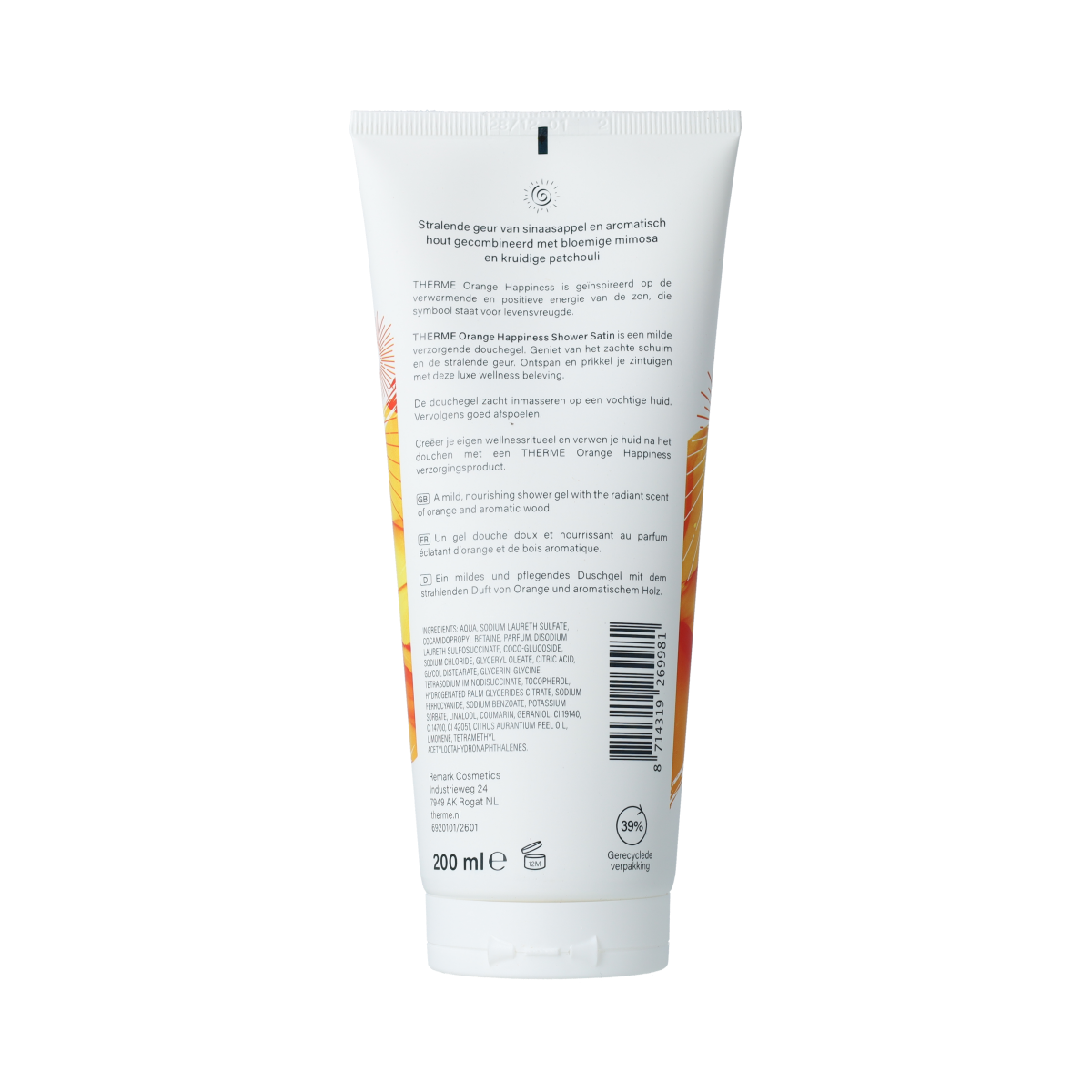 Therme Therme Orange Happiness Shower Satin 200ml 200.00 Milliliter