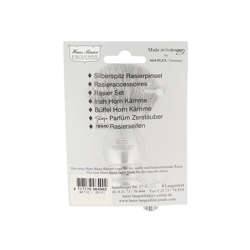 Hans Baier Veiligheidsscheermes chroom blister met 10 mesjes 1 Stuks