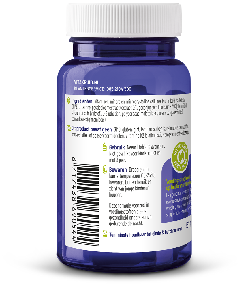 Vitakruid Multi Nacht 100% Vegan 30 Tabletten