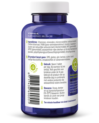 Vitakruid Multi Dag HD 100% Vegan 90 Tabletten