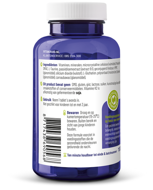 Vitakruid Multi Nacht 100% Vegan 90 Tabletten