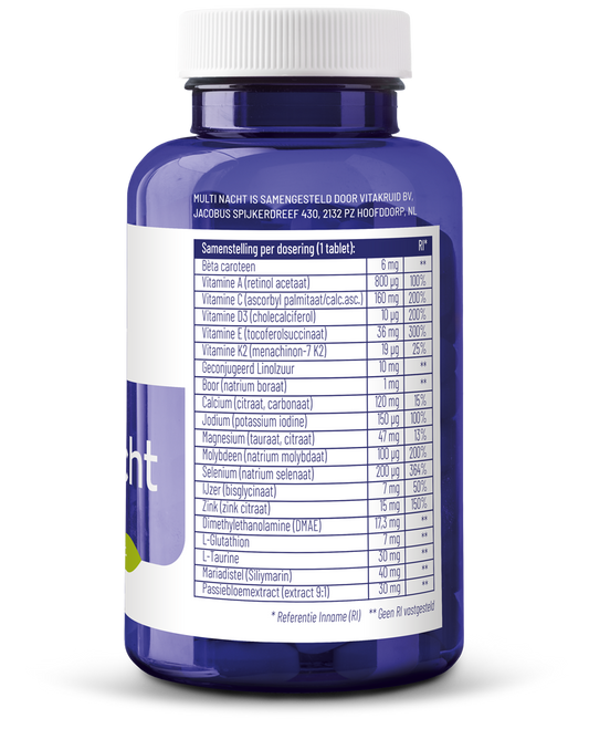 Vitakruid Multi Nacht 100% Vegan 90.00 Tabletten