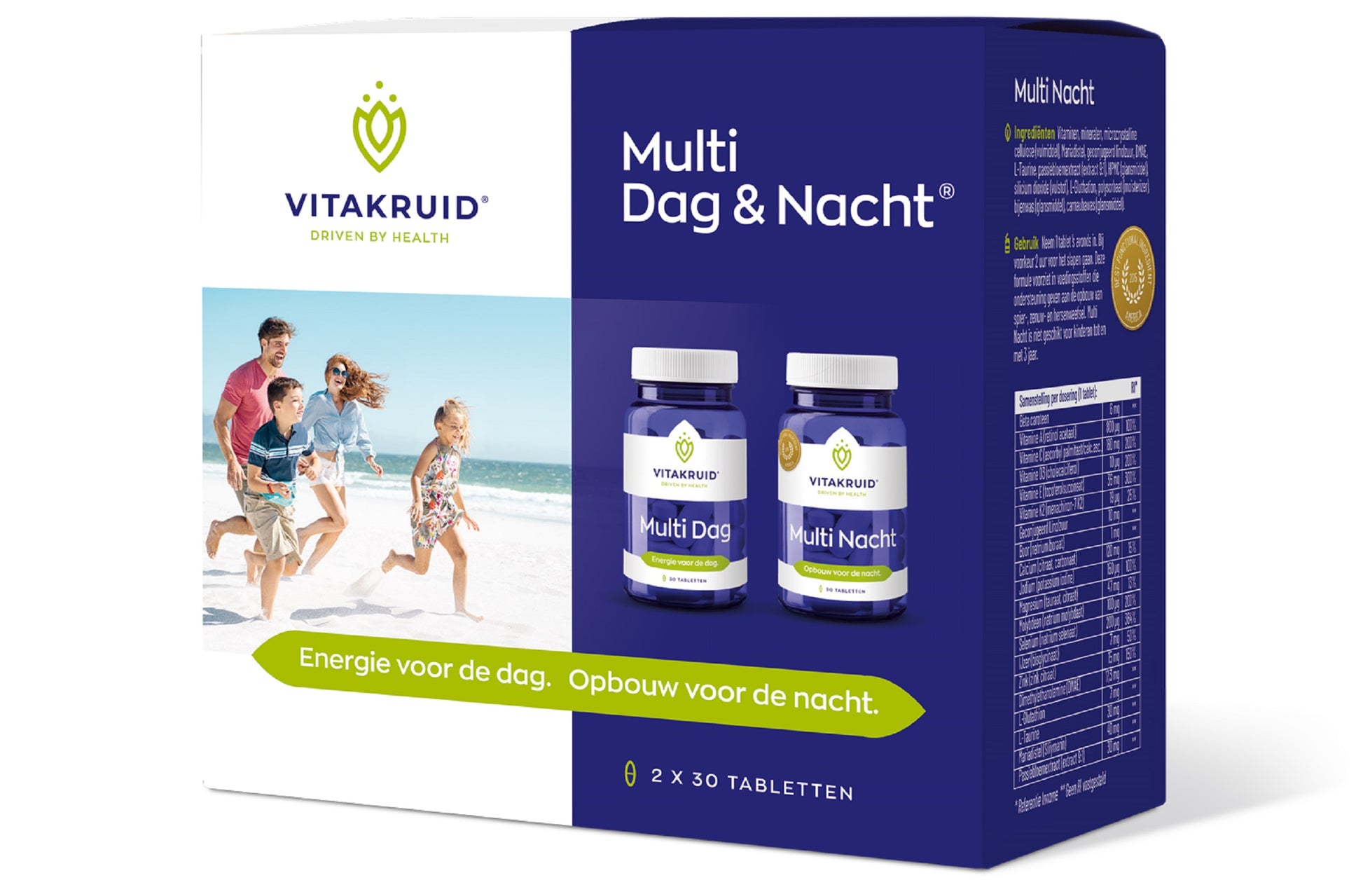 Vitakruid Multi Dag & Nacht 100% Vegan 2 x 30 60 Tabletten