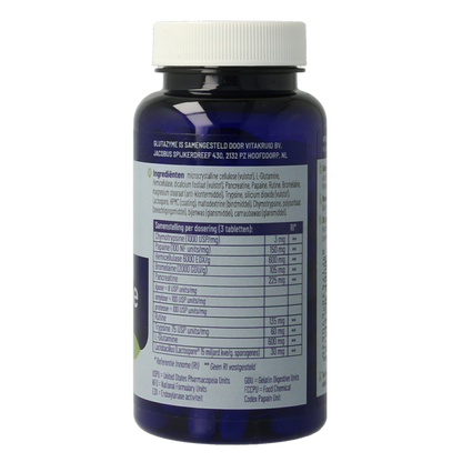Vitakruid Glutazyme oa Spijsverteringsenzymen en L-Glutamine 90 Tabletten