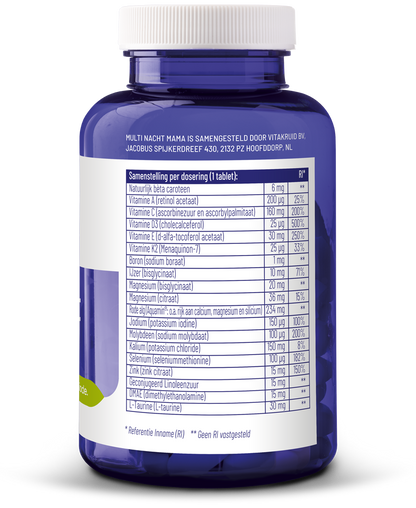 Vitakruid Multi Nacht Mama 100% Vegan 90 Tabletten