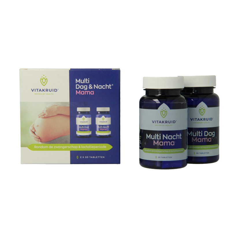 Vitakruid Multi Dag & Nacht Mama 100% Vegan 2 x 30 60 Tabletten