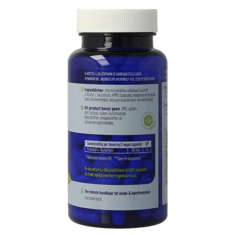 Vitakruid S-Acetyl-L-Glutathion 100 mg 90 Vegetarische capsules